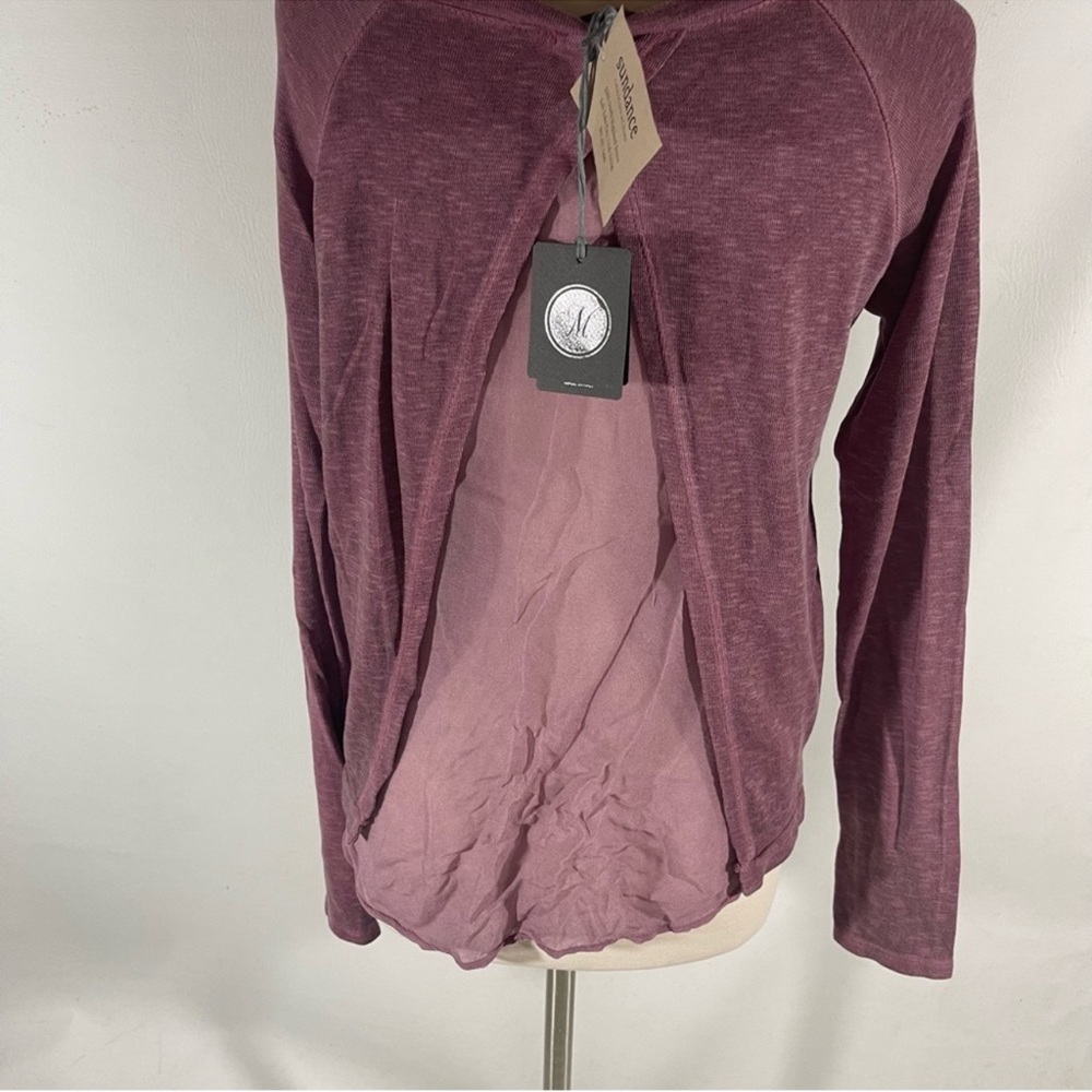 NWT Sundance Golden State long sleeve tee wine pink M - Picture 9 of 12